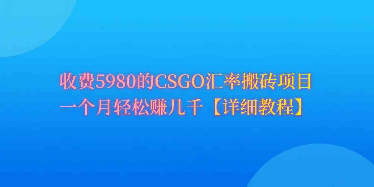 （9776期）CSGO装备搬砖，月综合收益率高达60%，你也可以！-东南兔资源网