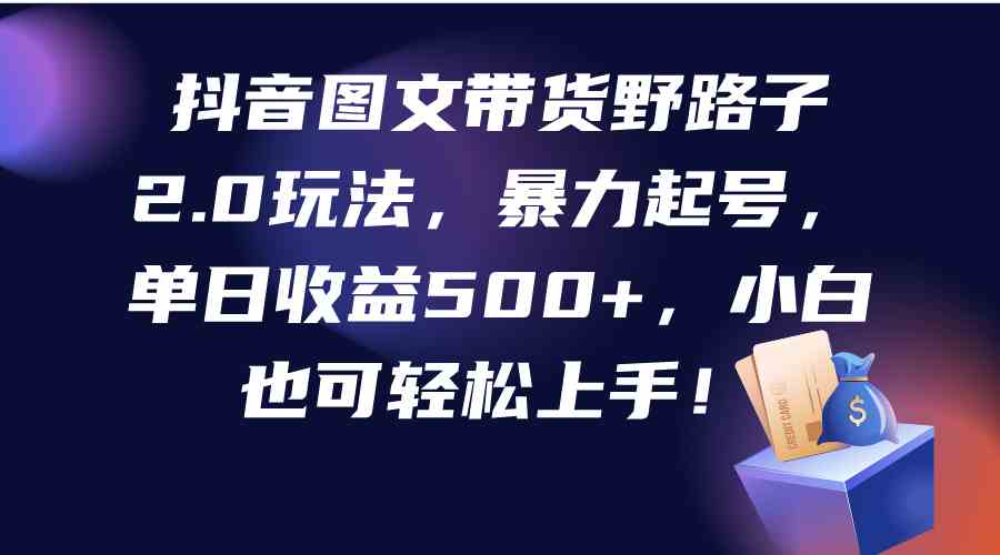 （9790期）抖音图文带货野路子2.0玩法，暴力起号，单日收益500+，小白也可轻松上手！-东南兔资源网