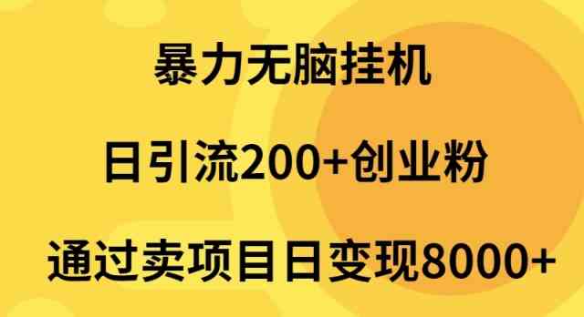 （9788期）暴力无脑挂机日引流200+创业粉通过卖项目日变现2000+-东南兔资源网