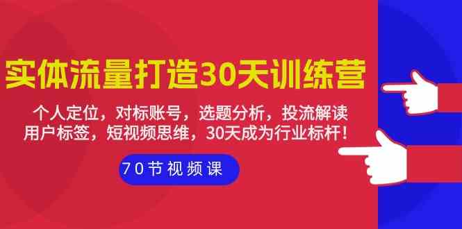 （9782期）实体-流量打造-30天训练营：个人定位，对标账号，选题分析，投流解读-70节-东南兔资源网